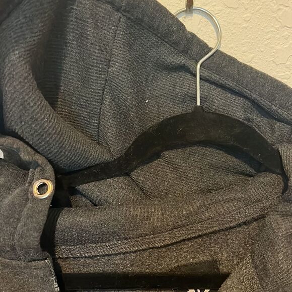 Mens Gray Hoodie - Dark - Like New Zip Up Sweater - Medium - Picture 5 of 6